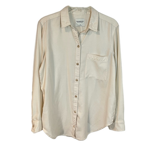 Abercrombie & Fitch Soft A&F Collection Mens Ivory Button Down Shirt M Y2K